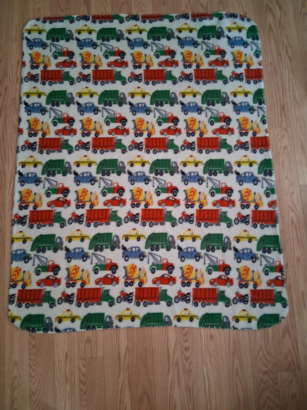 Kids Multi-Vehicle Fleece Blanket - White Multicolor Kids Toy Vehicles 58.5x46.5
